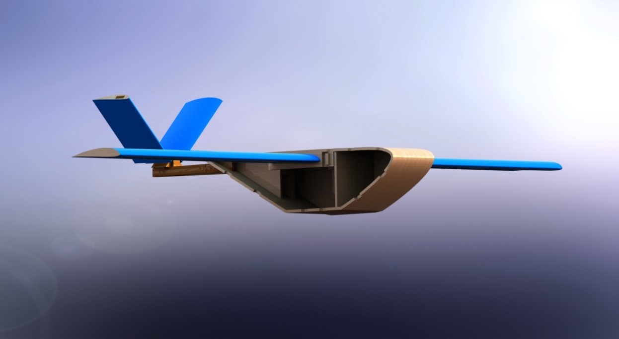 Rocket-Launched Egg Payload Glider final render